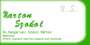 marton szokol business card