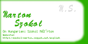 marton szokol business card